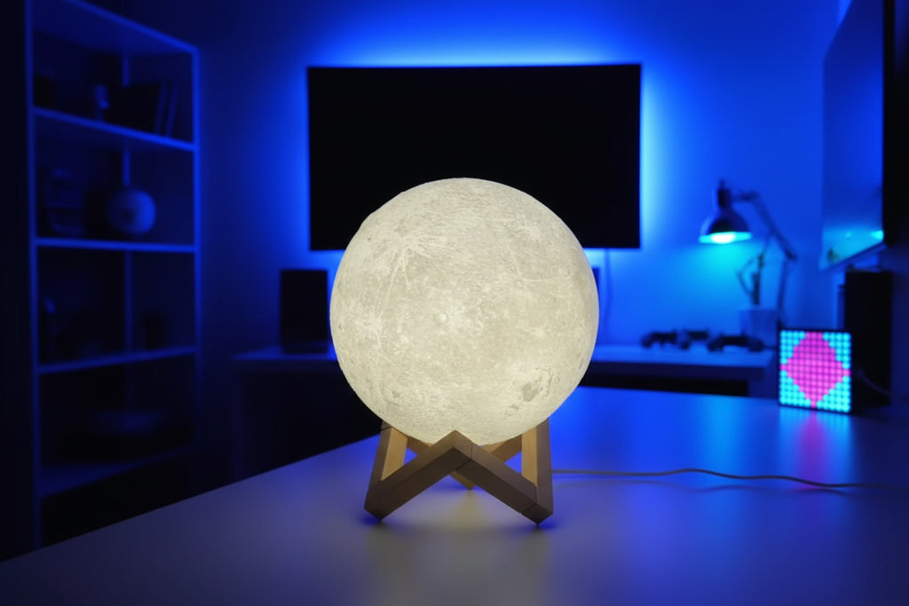 3D Moon Lamp LED Night Light – Touch Control, USB Powered