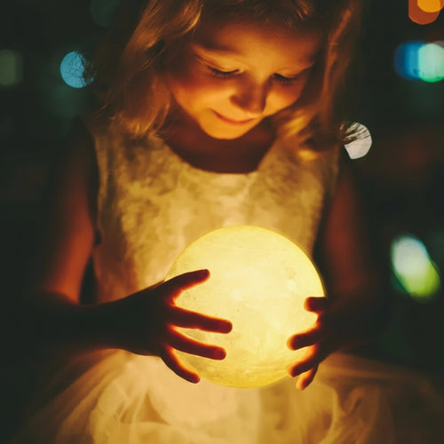 3D Moon 8/6Cm Night Light Bedroom Led Study Table Lamp Bedroom Bedside Warm Light Bed Lamp Desk Lamp Home Decor