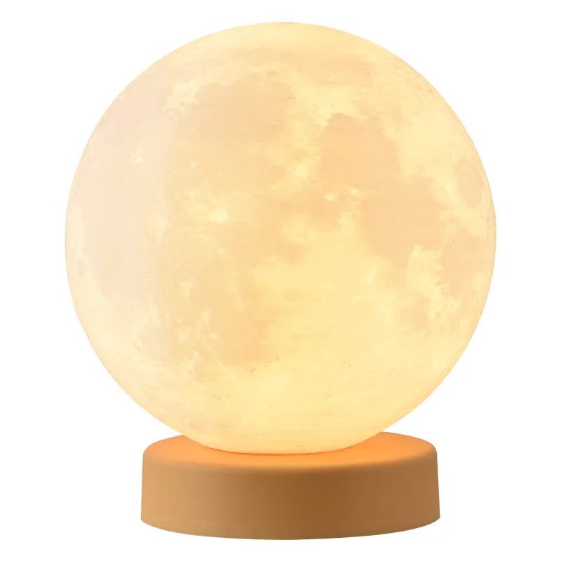 3D Moon 8/6Cm Night Light Bedroom Led Study Table Lamp Bedroom Bedside Warm Light Bed Lamp Desk Lamp Home Decor